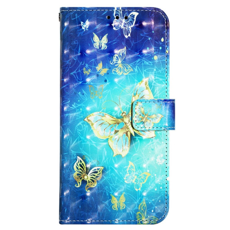 Xiaomi Redmi 10A Tasche Fliegende Schmetterlinge mit Riemchen