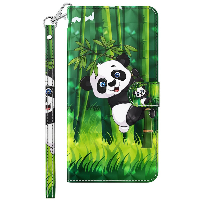 Xiaomi Redmi 10A Panda Bambus Tasche mit Riemen