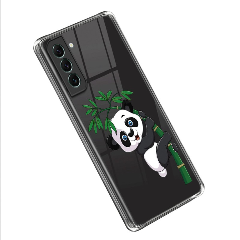 Samsung Galaxy S23 5G Hülle Transparent Panda auf Bambus