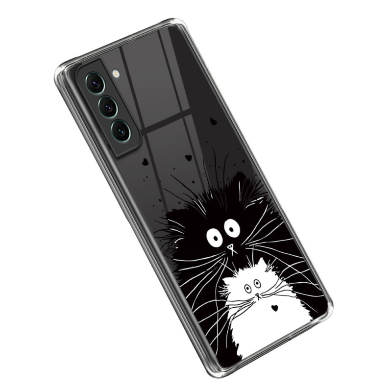 Samsung Galaxy S23 5G Hülle Transparent Katze Weiss Katze Schwarz