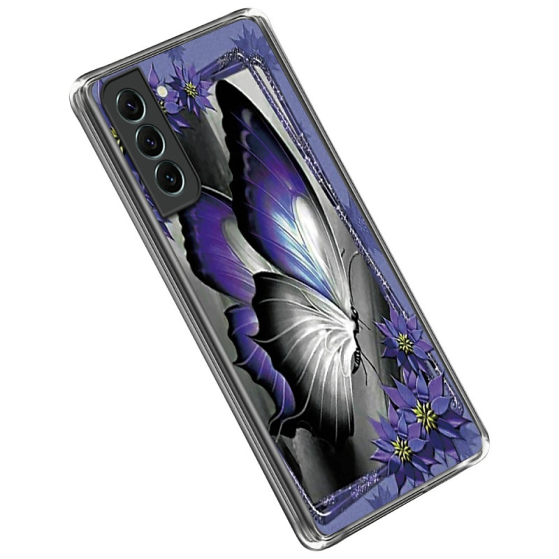 Samsung Galaxy S23 5G Schmetterling Cover Violett