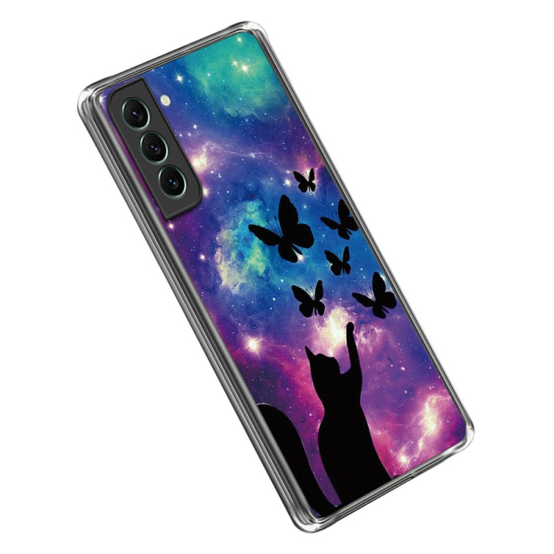 Samsung Galaxy S23 5G Silicone Cat Cover im Weltraum