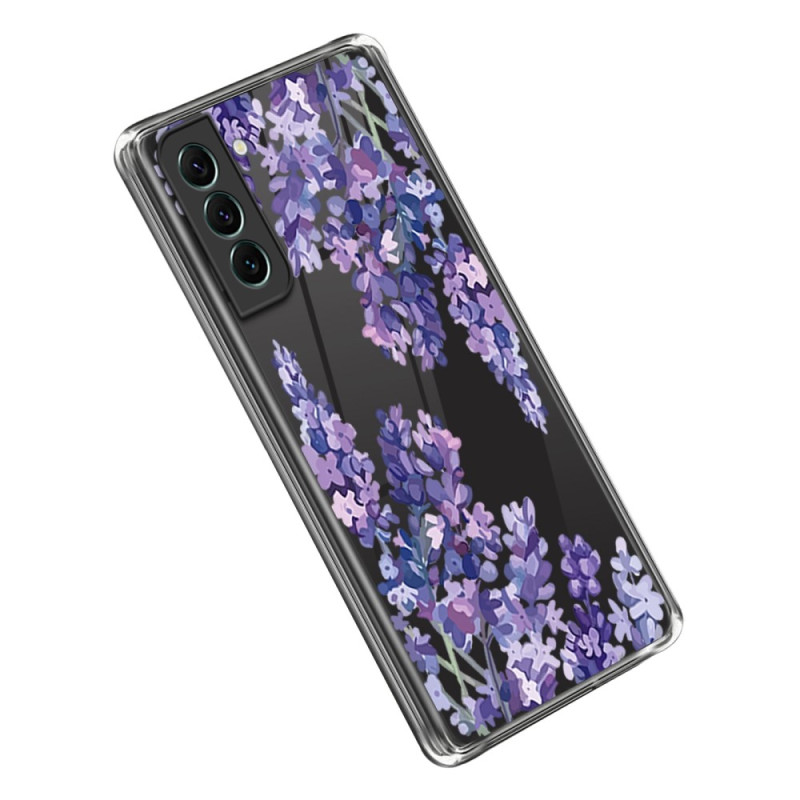 Samsung Galaxy S23 5G Hülle Transparent Violette Blumen