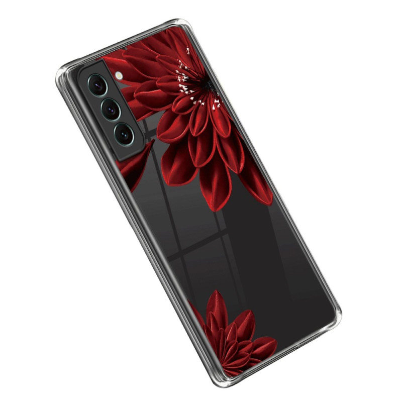 Samsung Galaxy S23 Plus 5G Hülle Transparent Rote Blumen