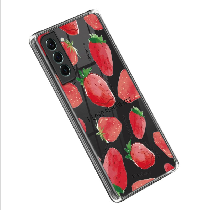 Samsung Galaxy S23 Plus 5G Hülle Transparent Erdbeere