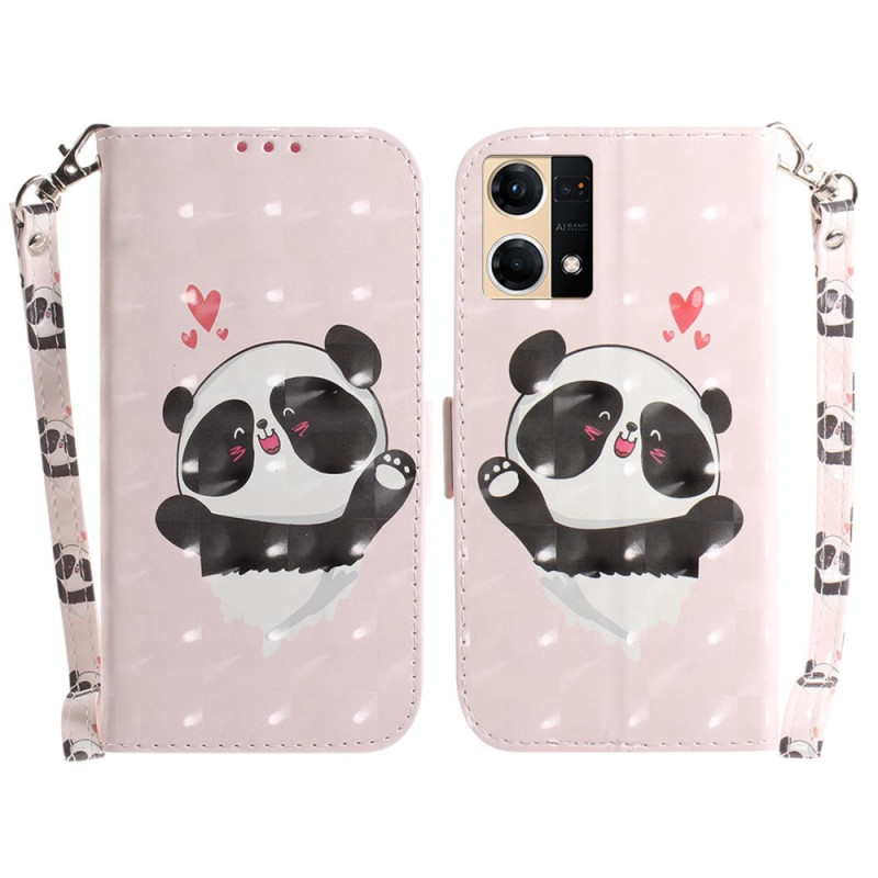 Oppo Reno 7 Panda Love Tasche mit Riemen