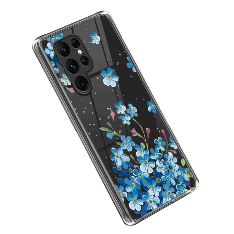 Samsung Galaxy S23 Ultra 5G Cover Blaue Blumen