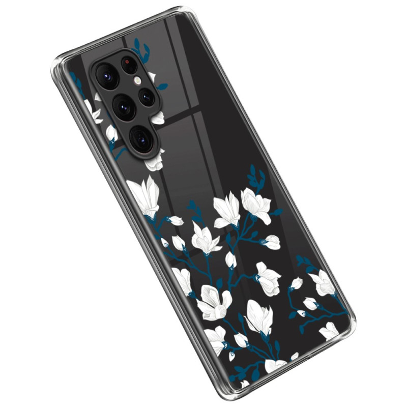 Samsung Galaxy S23 Ultra 5G Cover Weiße Blumen