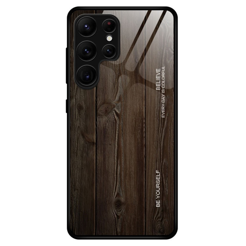 Samsung Galaxy S23 Ultra 5G Panzerglas Cover Holz Design