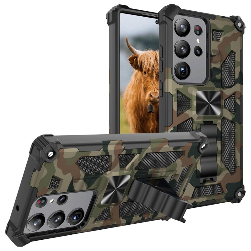 Samsung Galaxy S23 Ultra 5G Camouflage Cover Abnehmbare Halterung