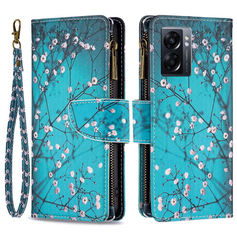Tasche Oppo A77 5G / A57 5G Tasche mit Reißverschluss Baum
