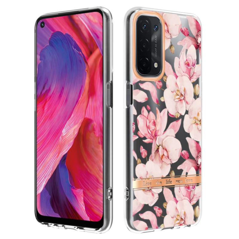 Oppo A54 5G / A74 5G Transparent Blume Cover