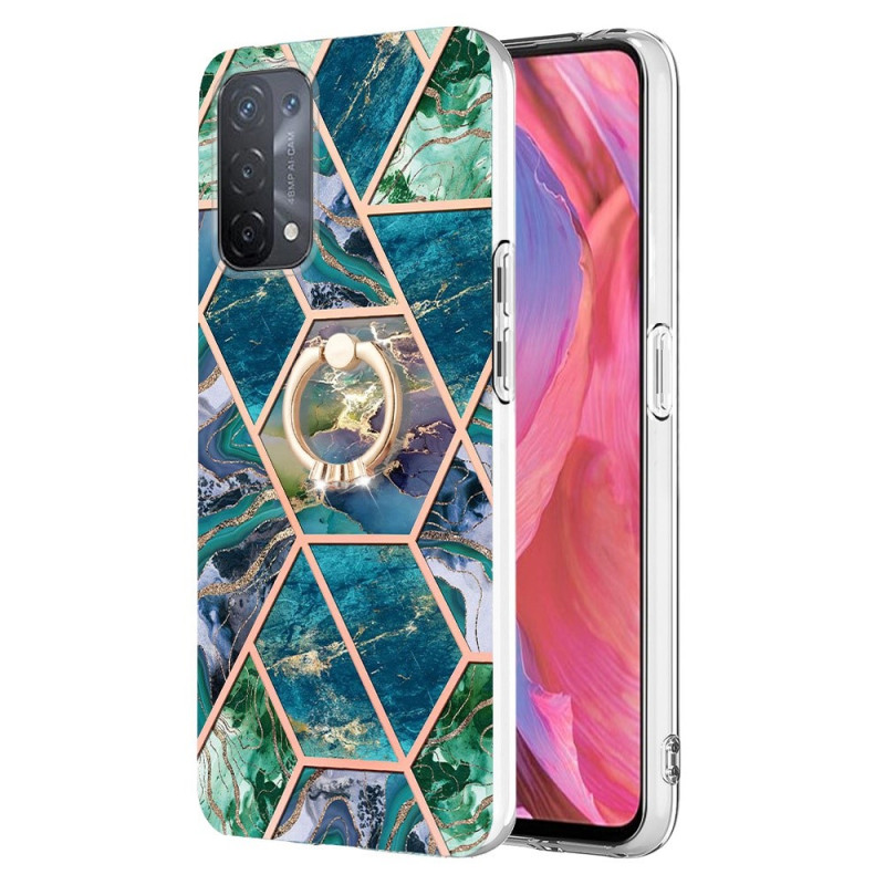 Oppo A54 5G / A74 5G Marmor Cover mit Ringhalter