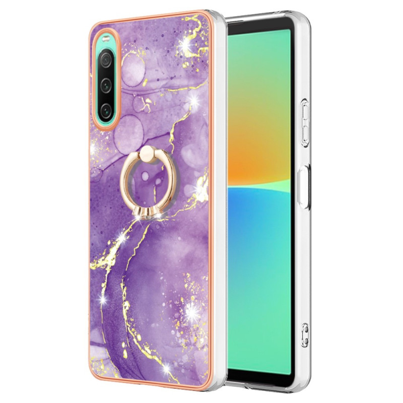 Sony Xperia 10 IV Marmor Cover mit Ringhalter