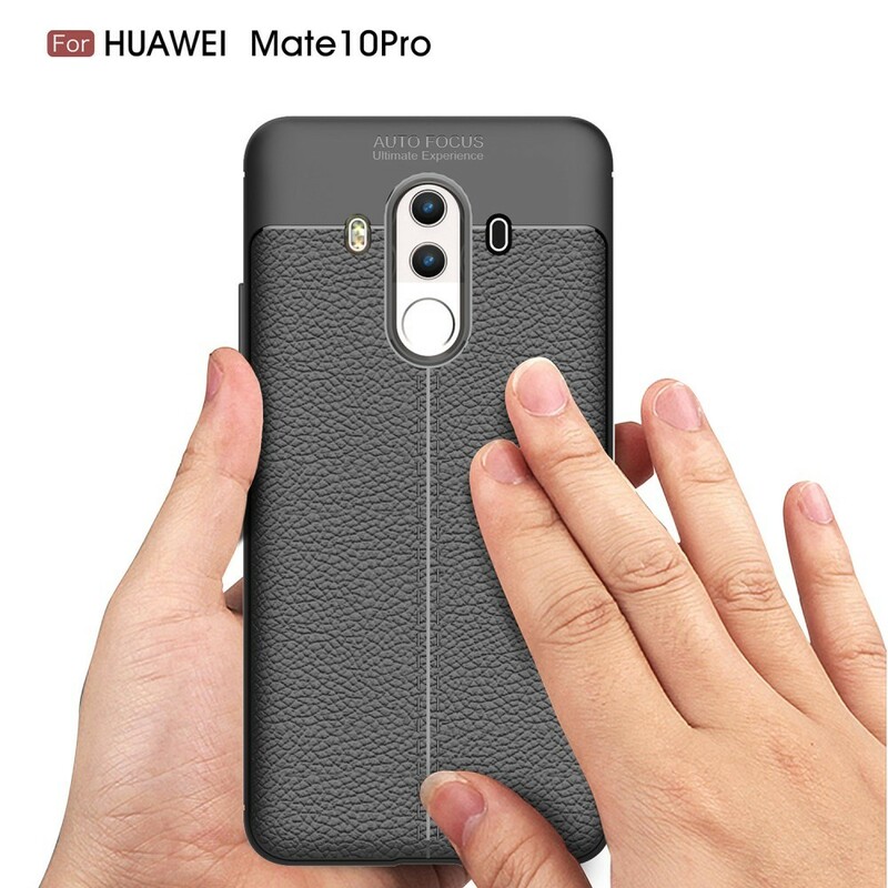 Huawei Mate 10 Pro Cover Lederoptik Litschi Double Line