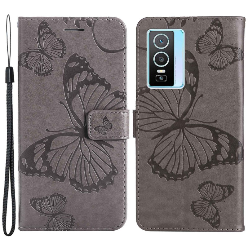 Vivo Y76 5G Hülle Riesenschmetterlinge mit Trageriemen