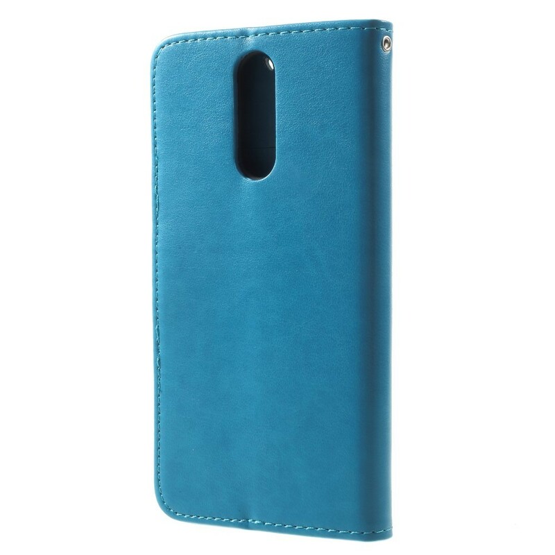 Huawei Mate 10 Lite Hülle Schmetterlinge und Blumen mit Riemen