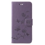 Huawei Mate 10 Lite Hülle Schmetterlinge und Blumen mit Riemen