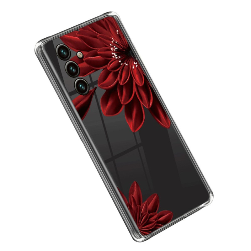 Samsung Galaxy A14 5G / A14 Hülle Transparent Blume Rot