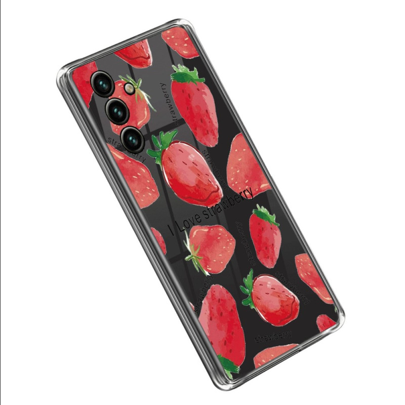Samsung Galaxy A14 5G / A14 Transparent Cover Erdbeeren