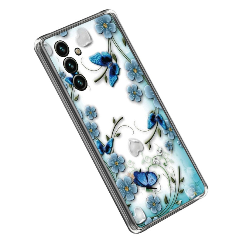 Samsung Galaxy A14 5G / A14 Transparent Cover Fliegende Schmetterlinge