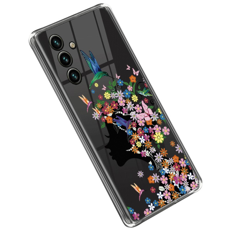 Samsung Galaxy A14 5G / A14 Transparentes Cover Blumenkopf