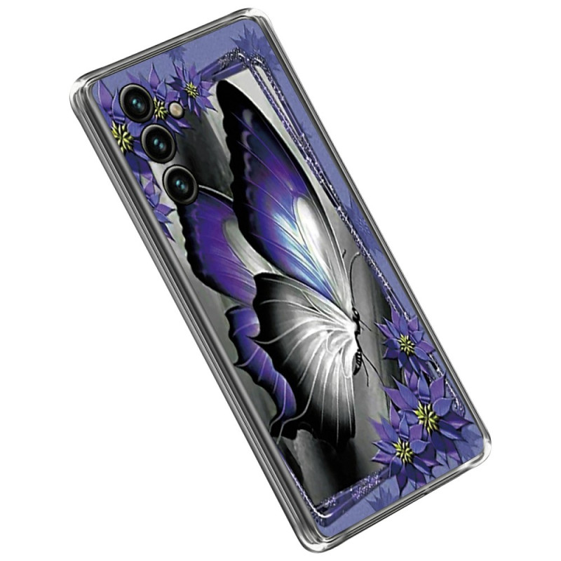 Samsung Galaxy A14 5G / A14 Schmetterling Cover Violett