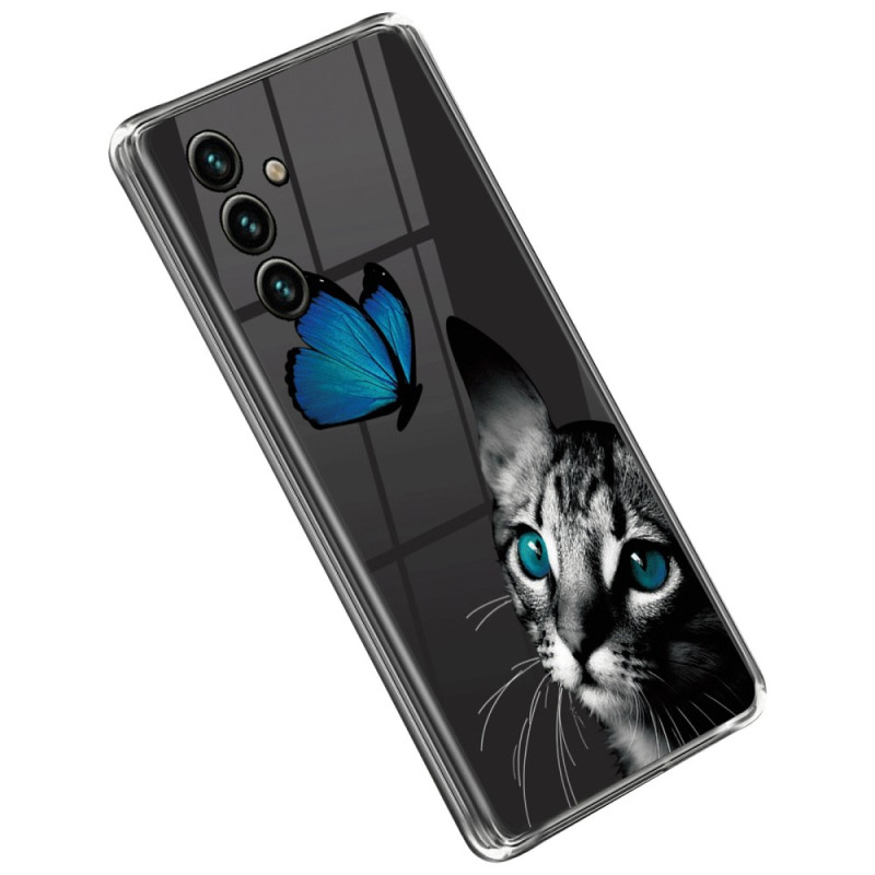 Samsung Galaxy A14 5G / A14 Cover Katze und Schmetterling