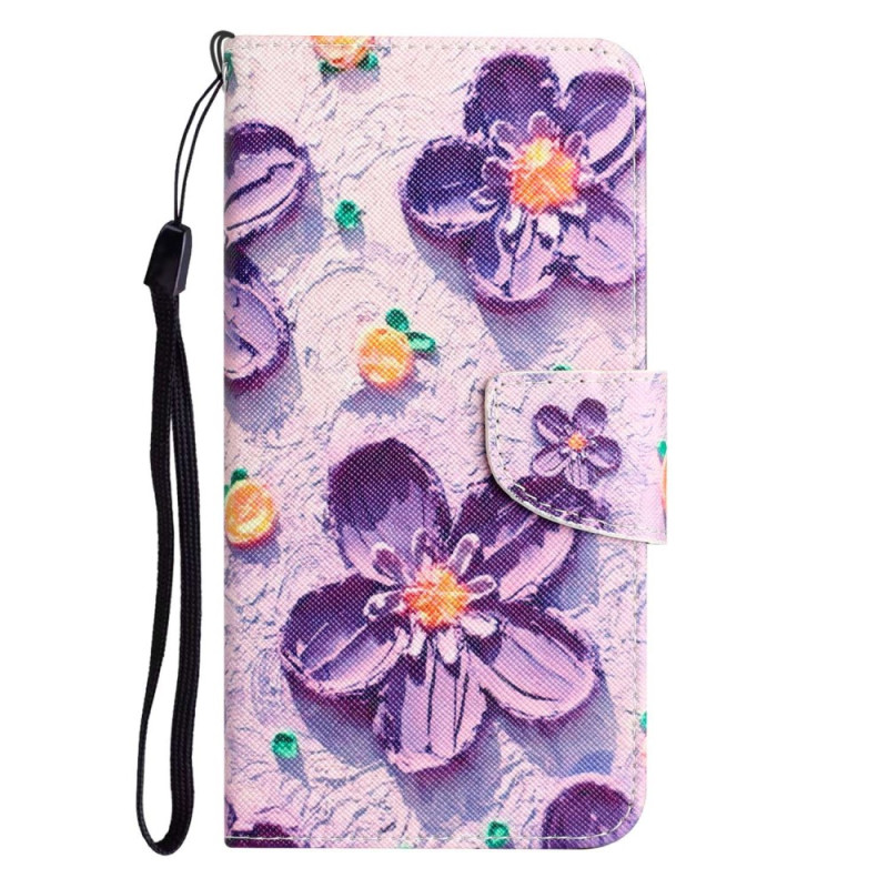 Samsung Galaxy A14 5G / A14 Blumen Tasche mit Riemen