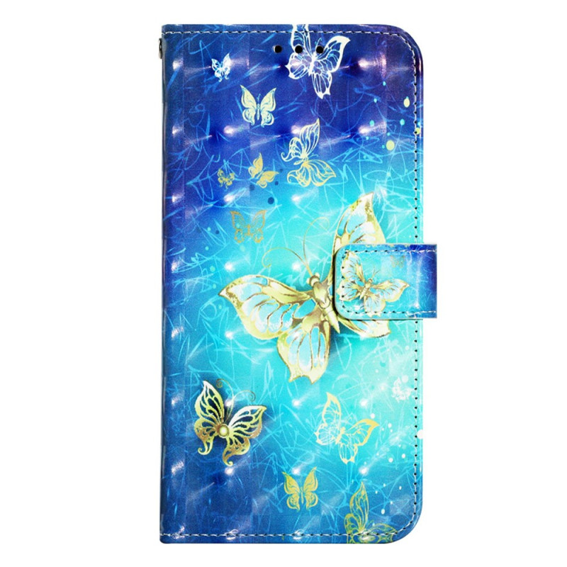 Samsung Galaxy A14 5G / A14 Tasche Superschöne Schmetterlinge mit Riemen