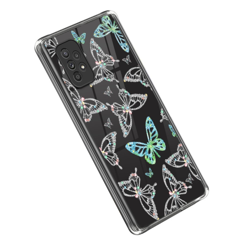 Samsung Galaxy A53 5G Cover Transparent Bunte Schmetterlinge