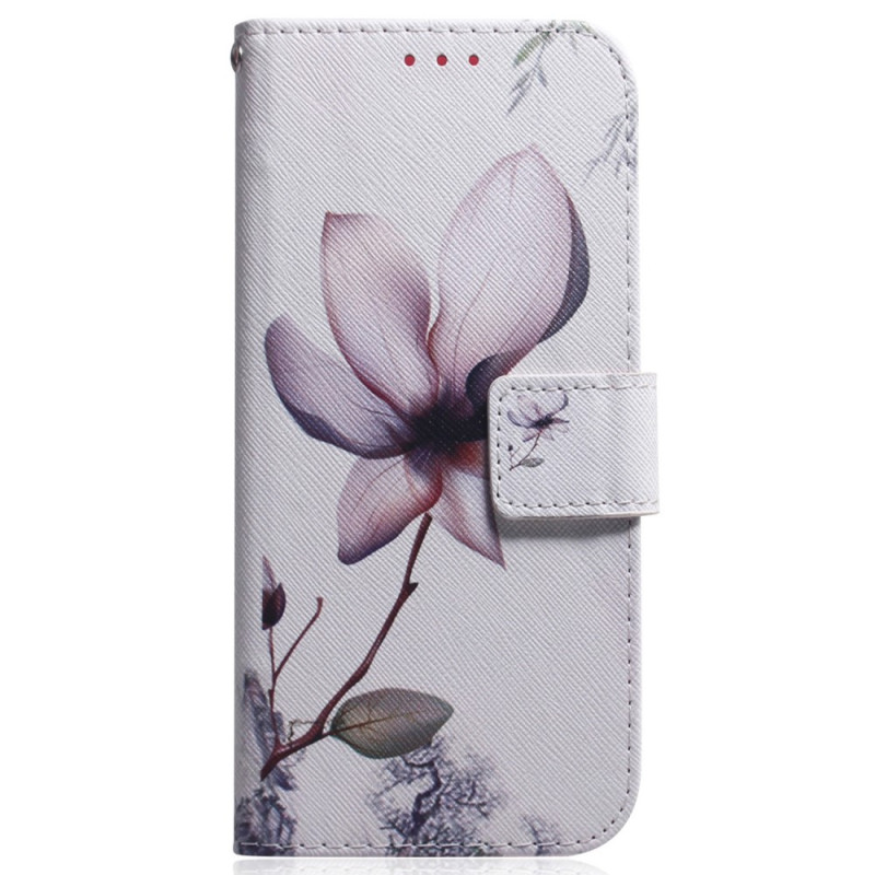 Samsung Galaxy A54 5G Tasche Vintage Blume mit Riemen