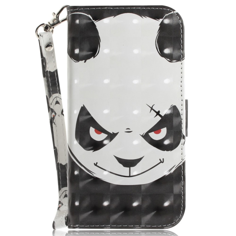 Samsung Galaxy A54 5G Angry Panda Tasche mit Riemen