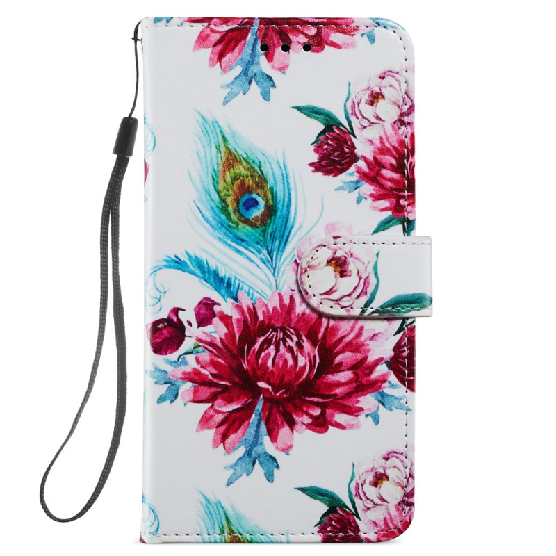 Samsung Galaxy A54 5G Blumen Tasche mit Riemen