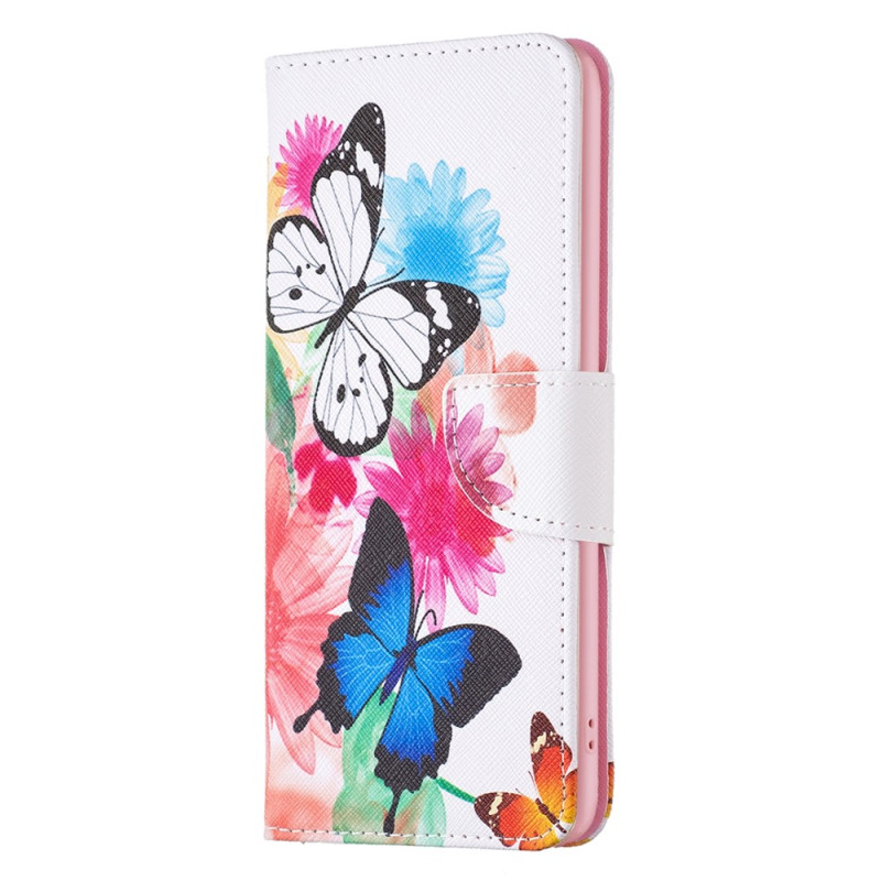 Xiaomi 13 Lite Hülle Schmetterlinge Aquarell