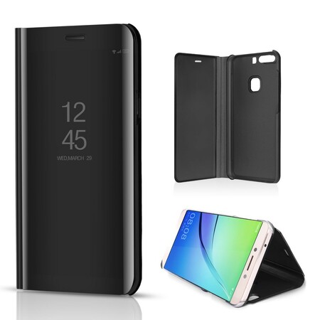 Flip Cover Huawei P10 Lite Spiegel und Lederoptik
