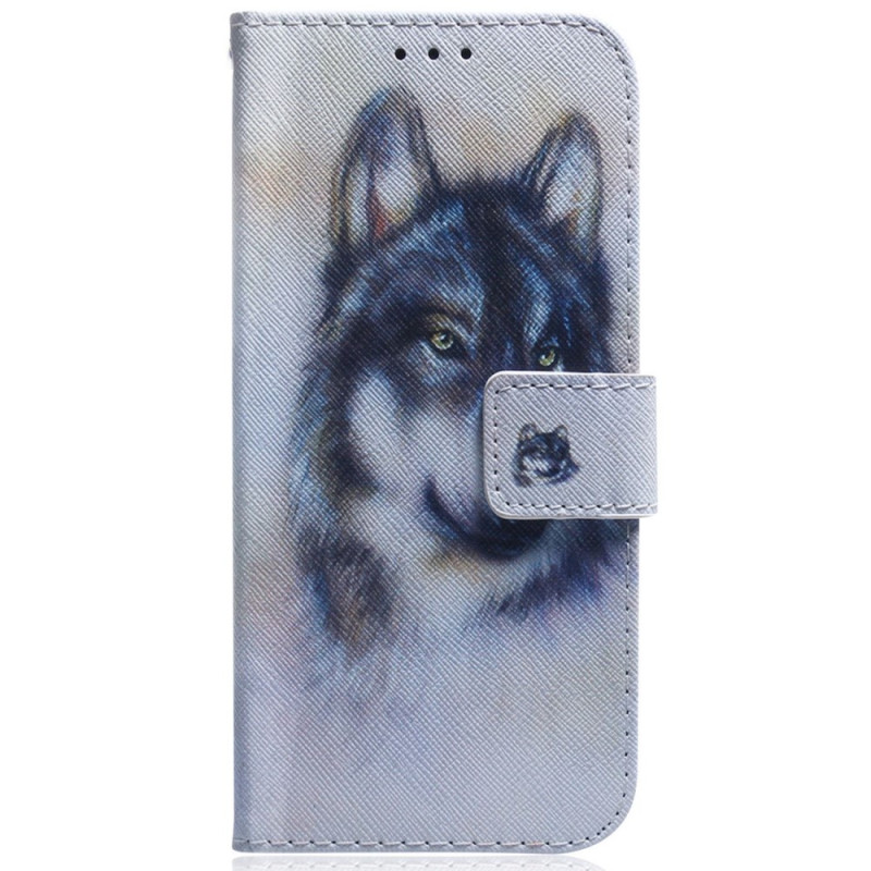 Honor Magic 5 Lite Tasche Hund Aquarell mit Riemen