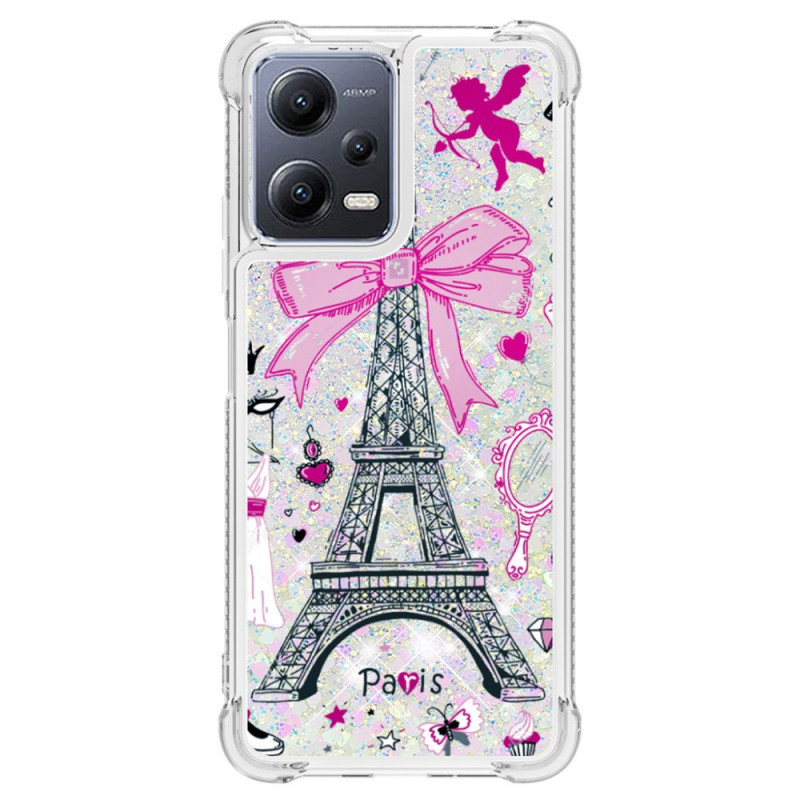 Xiaomi Redmi Note 12/Poco X5 5G Glitter Eiffelturm Cover