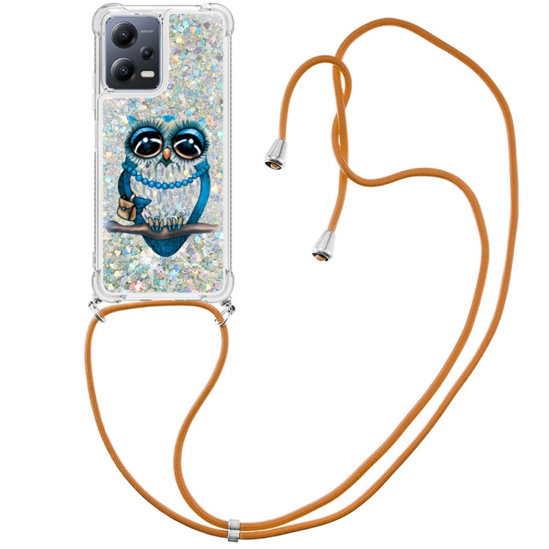 Xiaomi Redmi Note 12/Poco X5 5G Kordel Glitter Miss Owl Cover