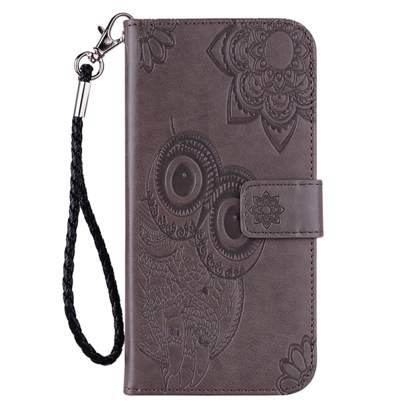 Moto G13/G23/G53 5G Tasche Eule Mandala und Lanyard