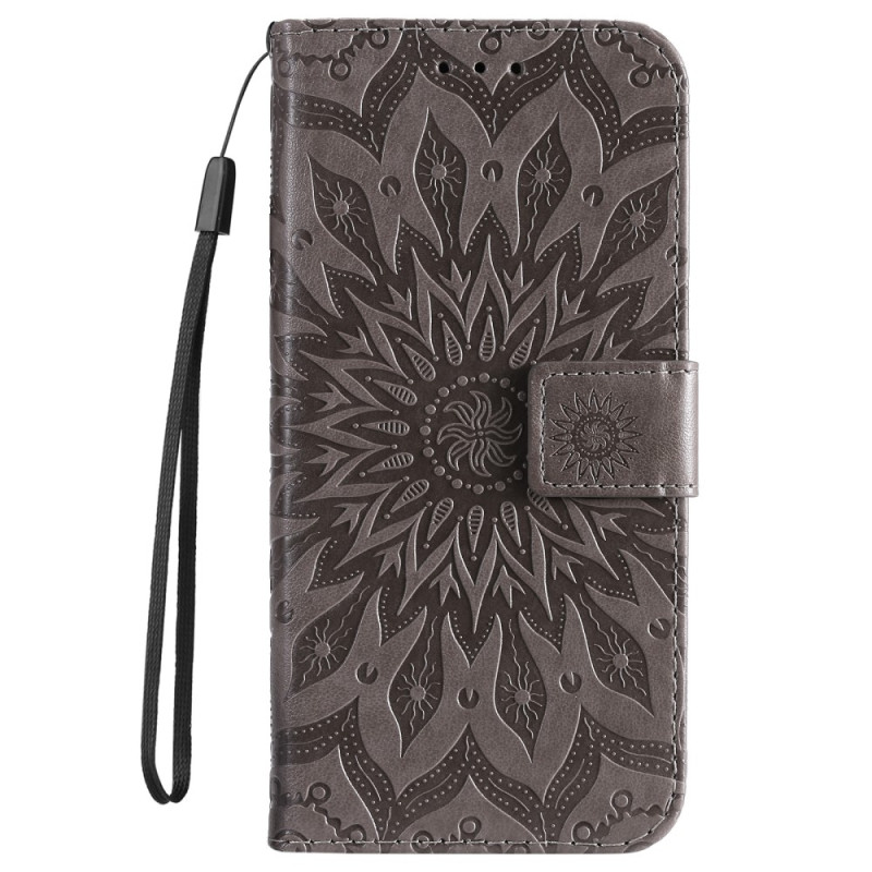 Moto G13/G23/G53 5G Mandala Sonne Tasche mit Lanyard