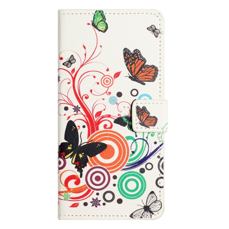 Tasche Poco X5 Pro 5G Kleine Schmetterlinge mit Riemen