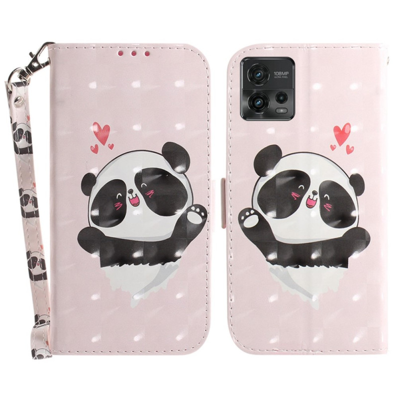 Tasche Moto G72 Panda Love mit Riemen