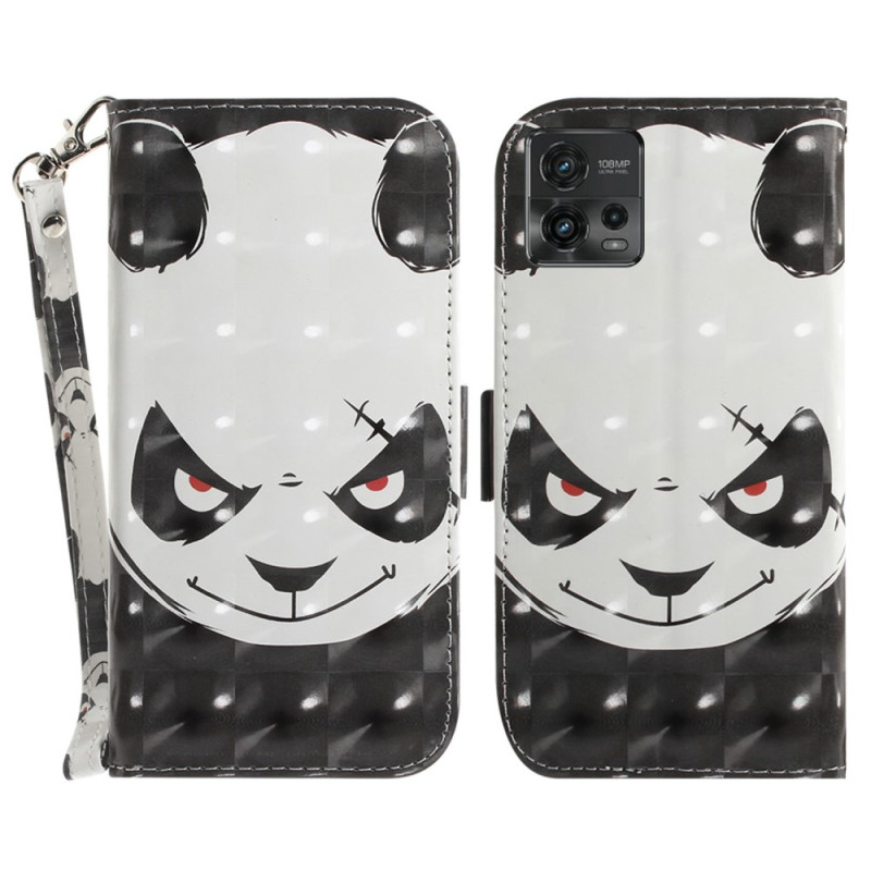 Moto G72 Angry Panda Tasche mit Riemen