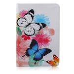 Hülle iPad Mini 3 / 2 / 1 Gemalte Schmetterlinge und Blumen