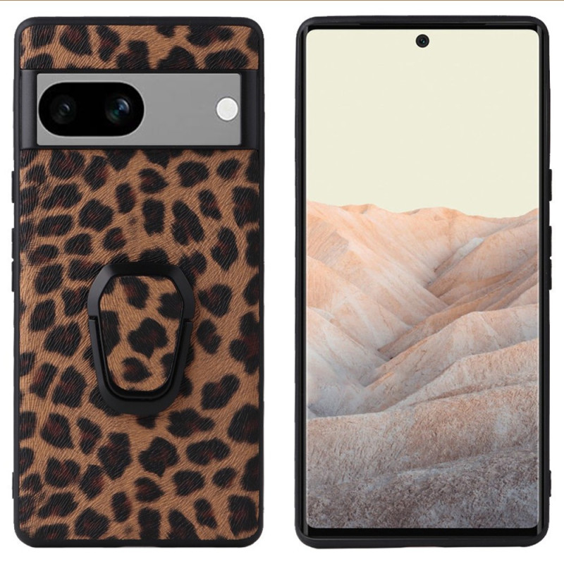 Google Pixel 7A Cover Leopard Style Ring-Halterung