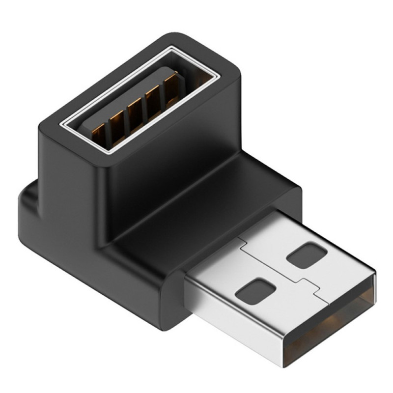 Abgewinkelter USB-Stecker auf USB-Buchse