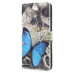 Samsung Galaxy A8 2018 Schmetterling Tasche Blau