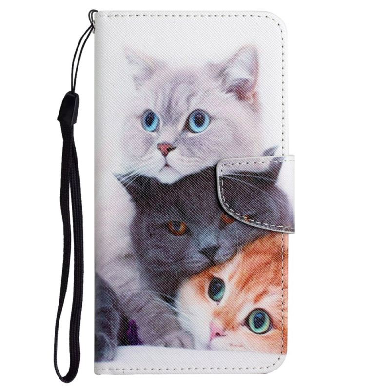 Xiaomi Redmi 12C Drei Katzen Tasche mit Riemen