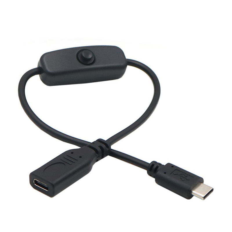 Kabel mit Ein-/Ausschalttaste USB-C Buchse auf USB-C Stecker